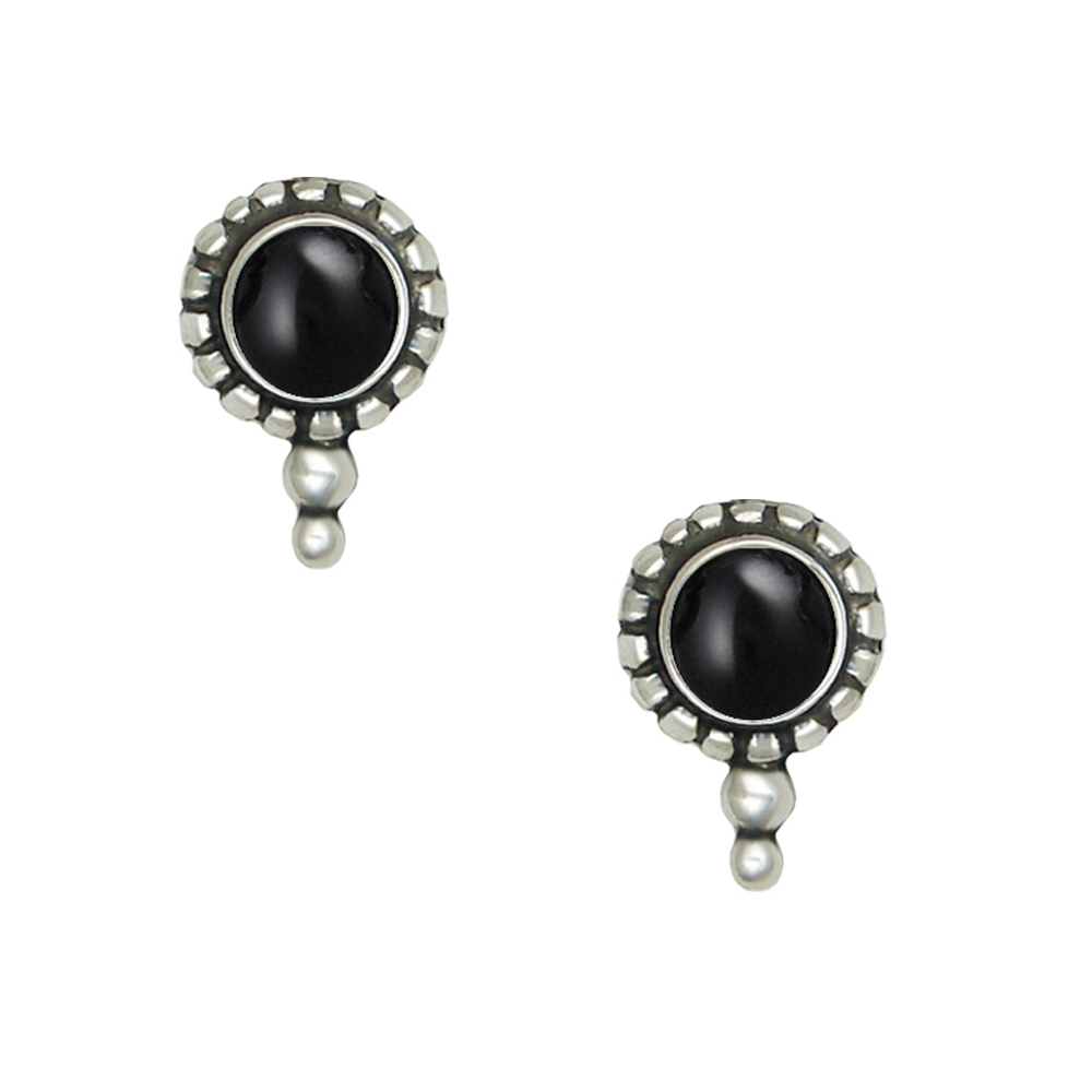 Sterling Silver Little Black Onyx Post Stud Earrings